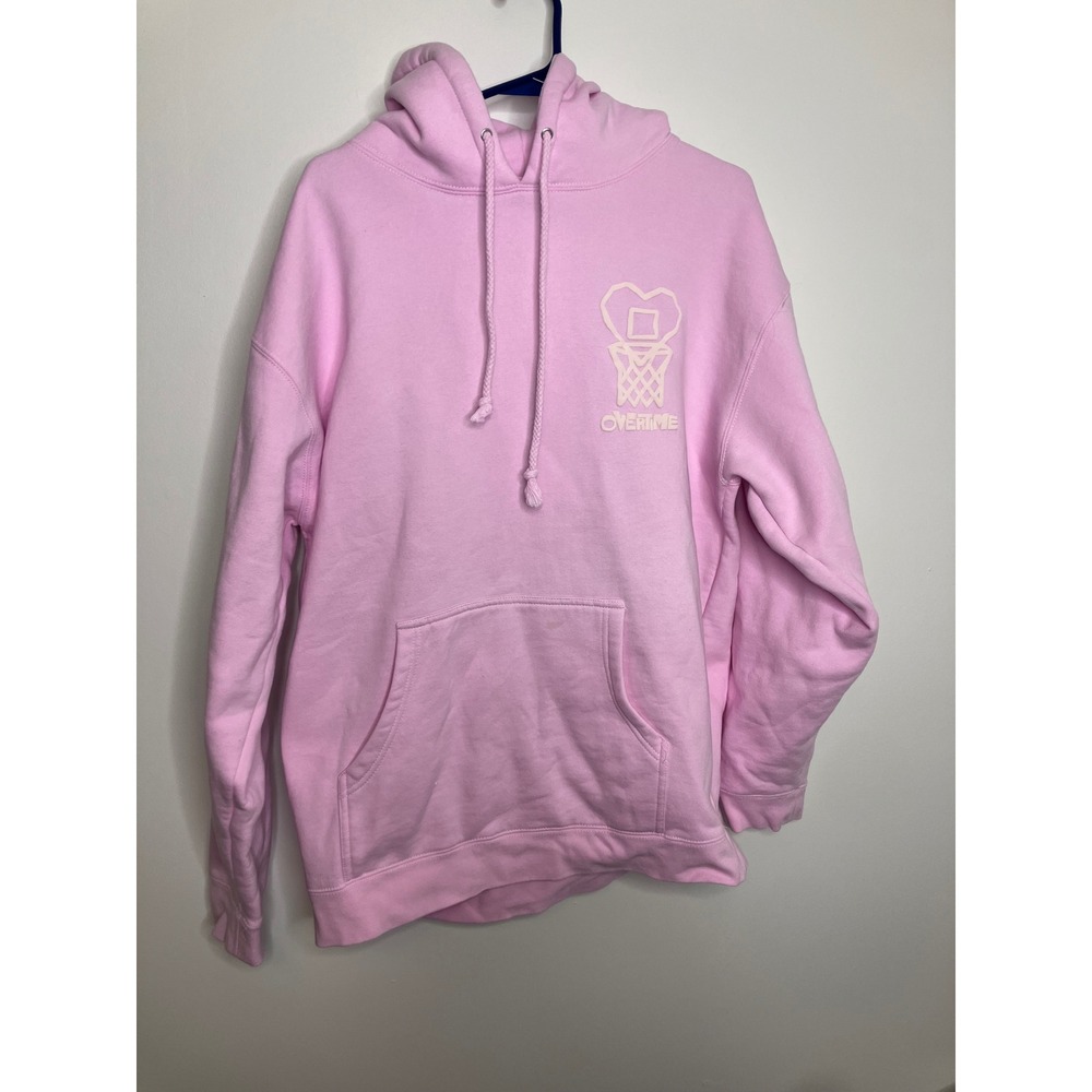 Overtime Hoodie Unisex Medium Pink Good I Heart Basketball Puff Print Streetwear